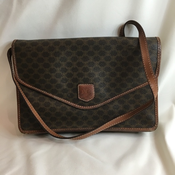 Celine Brown Macadam Crossbody Bag Sku#83996 - Picture 1 of 14